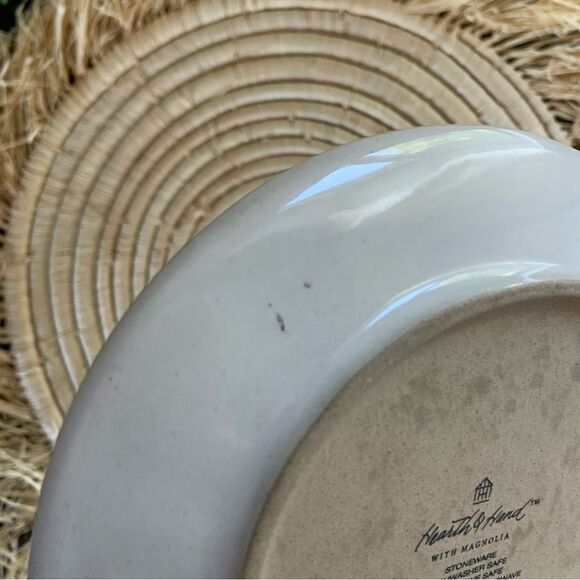 HEARTH & HAND With Magnolia 4pc Textured Appetizer Stoneware Plates Sour Cream - Picture 6 of 14